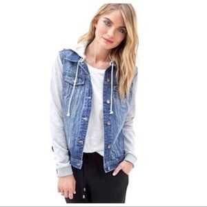 Denim Hybrid Hooded Jacket